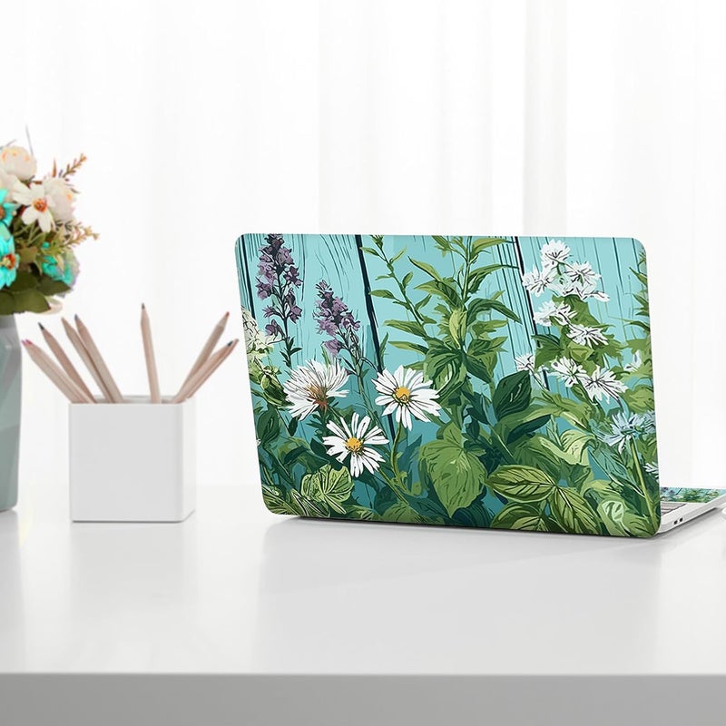 Lauspuck Laptop Skin Sticker Decal, 12" 13" 13.3" 14" 15" 15.4" 15.6 inch Personalized Universal Vinyl Notebook Skin Sticker Cover Art Protector Decal, Green Plant Flowers - Image 2